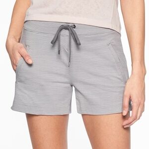 Athleta Stripe Modern Metro Shortie - Gray White Women's Shorts S Small